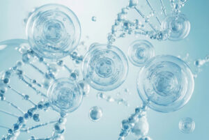 外泌體奈米囊泡與 DNA 示意
